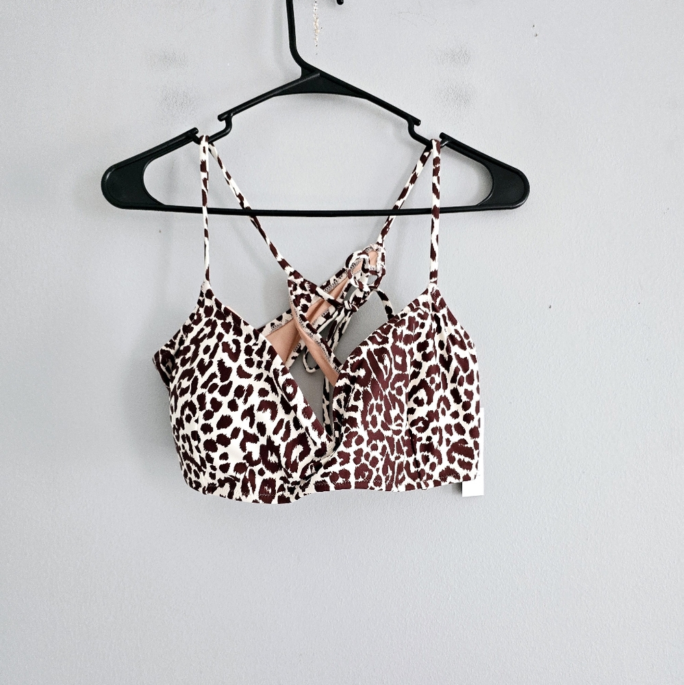 J.Crew Leopard Bikini Top NWT 3X